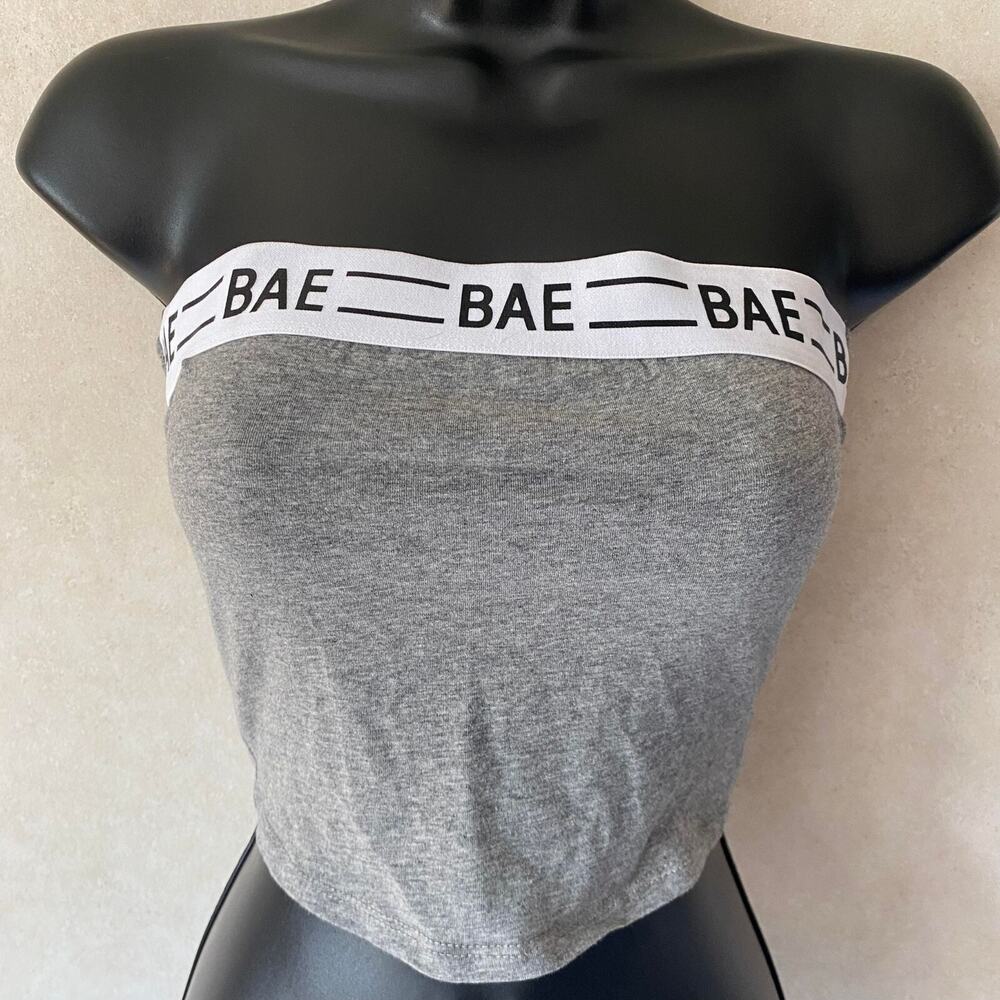 Bozzolo‎ Tube Top Bae Printed Stretchy Tube Top for Women - Gray - Large